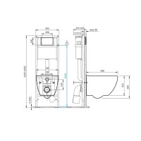 Инсталляция с безободковым унитазом Cersanit Brasko Smart CO DPL EO SLIM LP + LINK PRO, A64916, сиденье микролифт, комплект