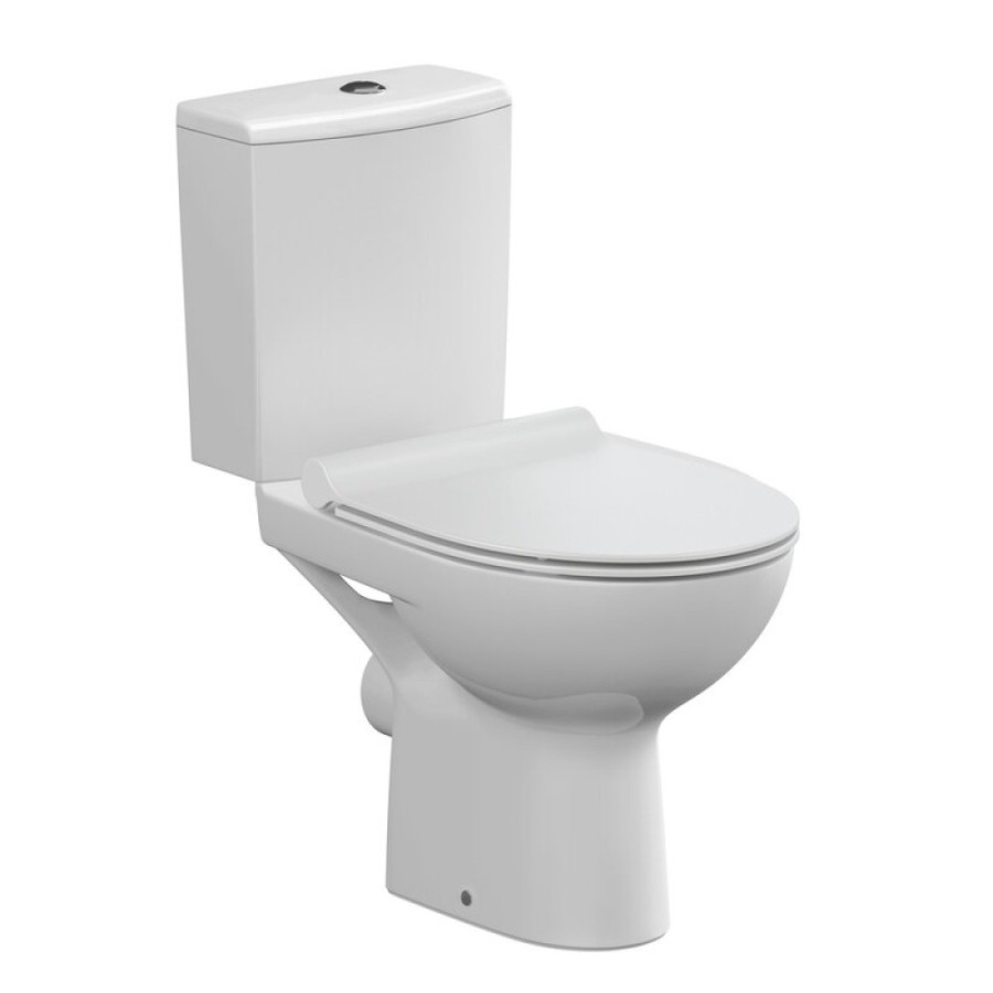 Унитаз-компакт Cersanit Nature Clean On 011 3/5 DPL EO slim A65410, безободковый, крышка-сиденье микролифт, цвет белый