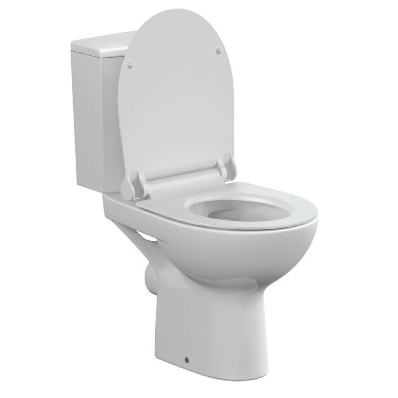 Унитаз-компакт Cersanit Nature Clean On 011 3/5 DPL EO slim A65410, безободковый, крышка-сиденье микролифт, цвет белый