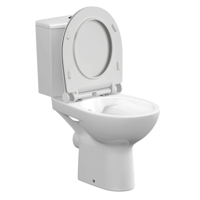 Унитаз-компакт Cersanit Nature Clean On 011 3/5 DPL EO slim A65410, безободковый, крышка-сиденье микролифт, цвет белый