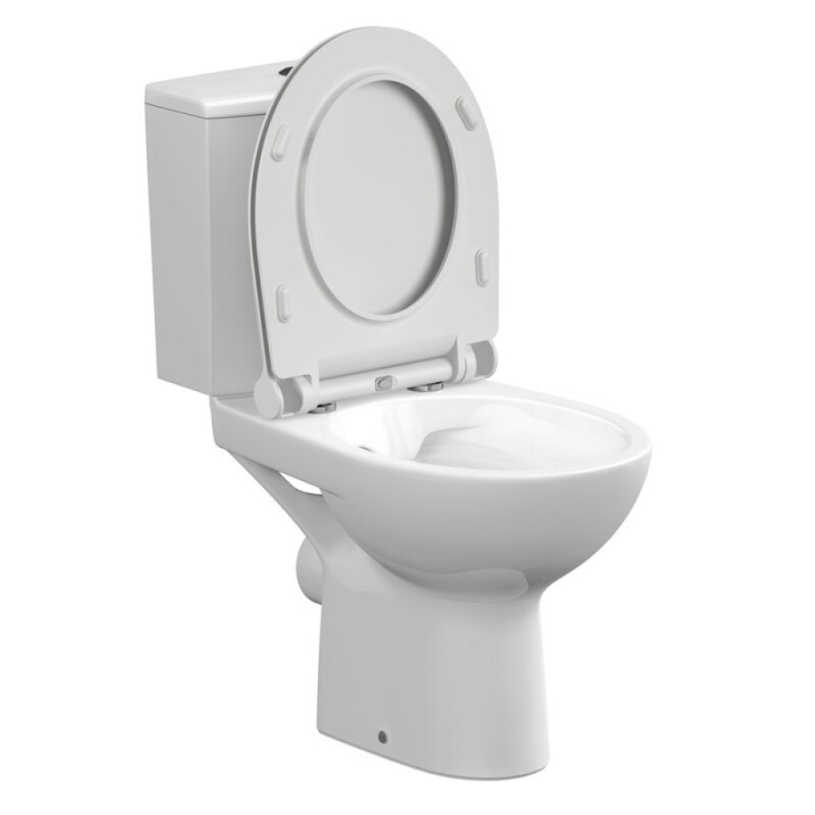 Унитаз-компакт Cersanit Nature Clean On 011 3/5 DPL EO slim A65410, безободковый, крышка-сиденье микролифт, цвет белый
