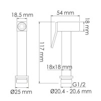Гигиенический душ WasserKRAFT 6600, A66096, со смесителем, PVD черный глянец