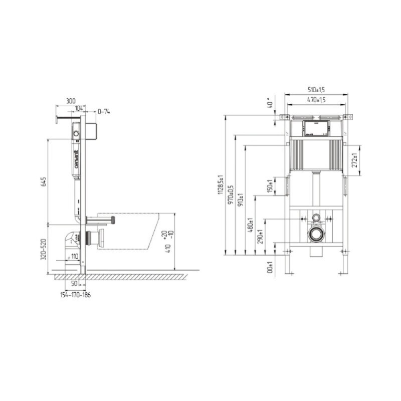 Инсталляция для унитаза Cersanit Aqua 50 PRIME М A68179, цвет синий