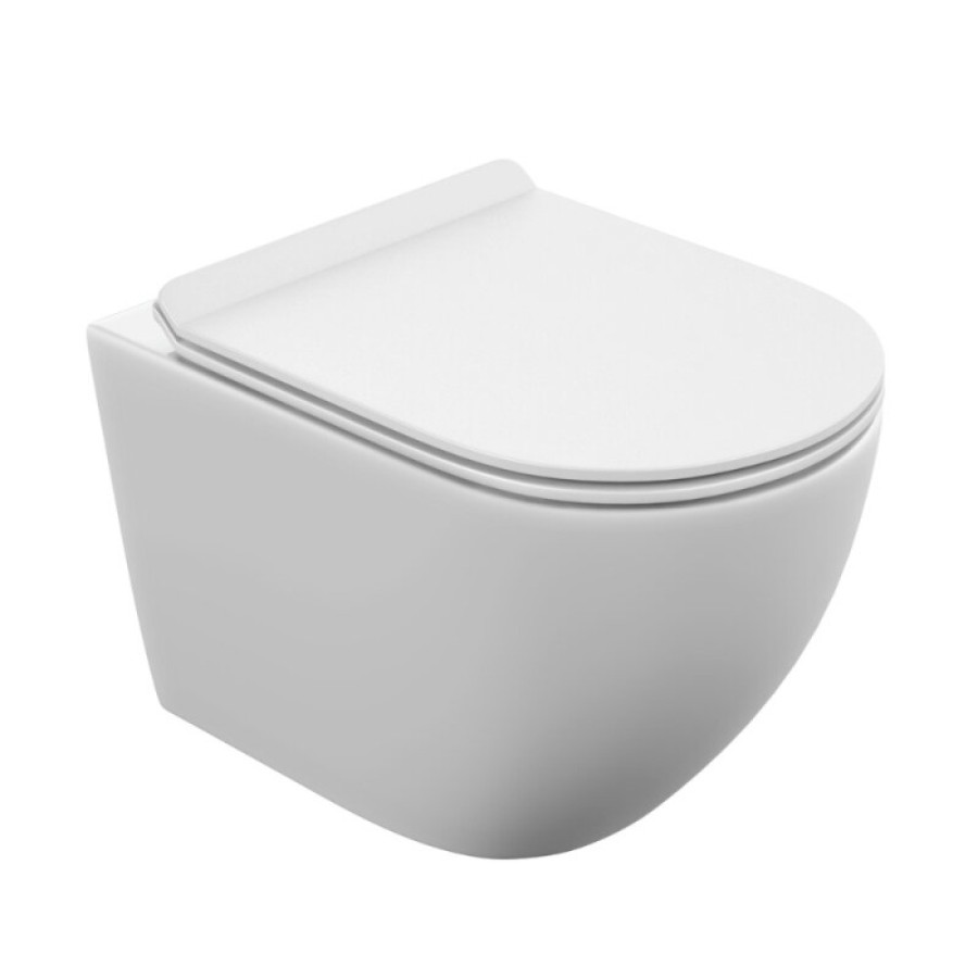 Подвесной унитаз Cersanit Brasko Vortex DPL EO slim A68915, смыв торнадо, безободковый, крышка-сиденье микролифт, цвет белый
