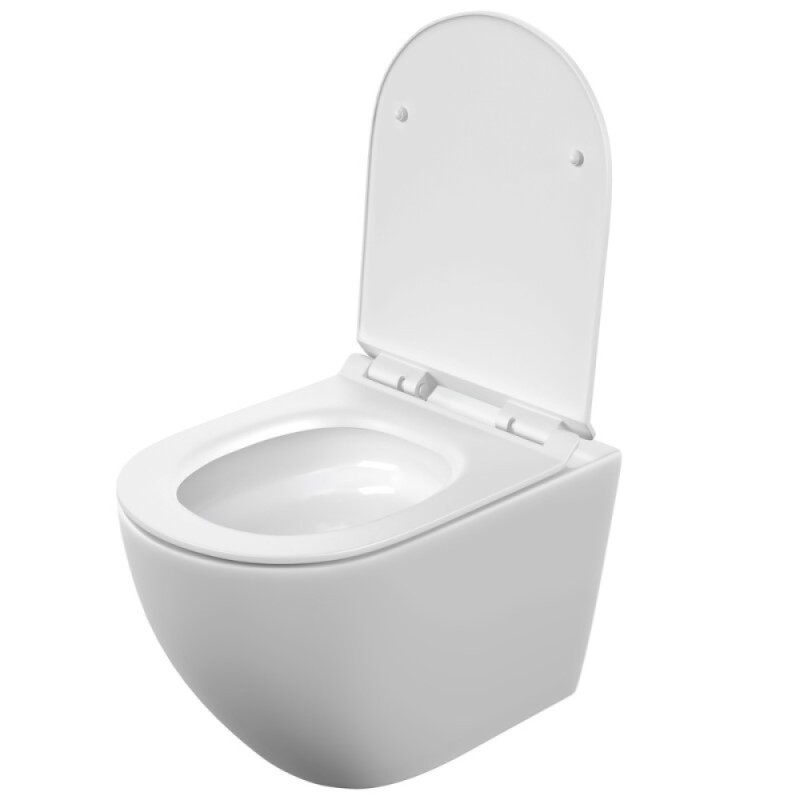Подвесной унитаз Cersanit Brasko Vortex DPL EO slim A68915, смыв торнадо, безободковый, крышка-сиденье микролифт, цвет белый