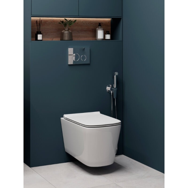 Унитаз подвесной Cersanit Crea Vortex DPL EO slim A68916, смыв торнадо, безободковый, крышка-сиденье микролифт, цвет белый