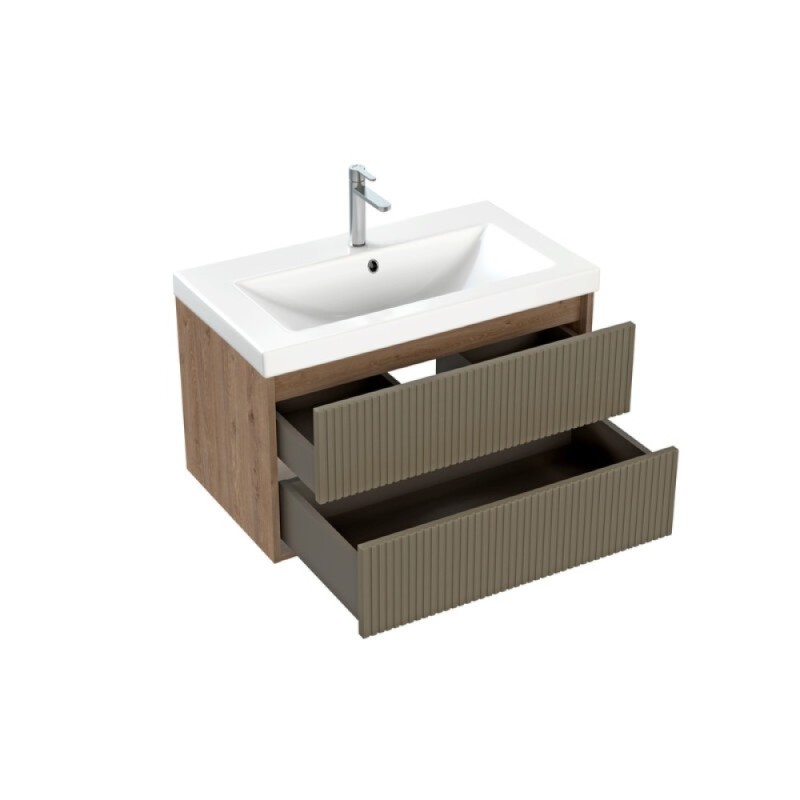 Тумба под раковину Cersanit Classic Ribble A69280, 80 см, подвесная, цвет коричневый