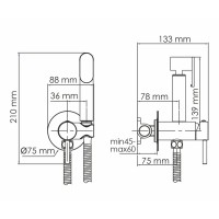 Гигиенический душ WasserKRAFT, A70138, со смесителем, хром