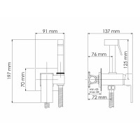Гигиенический душ WasserKRAFT, A71138, со смесителем, хром