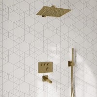 Душевая система WasserKRAFT Sauer A7158.183.261.280.197.281.187 Thermo, термостатическая, PVD золото