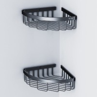 Полка Am.Pm Sense L A7452222, угловая, 2 яруса, черная матовая