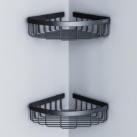 Полка Am.Pm Sense L A7452222, угловая, 2 яруса, черная матовая