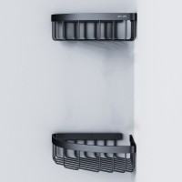 Полка Am.Pm Sense L A7452222, угловая, 2 яруса, черная матовая