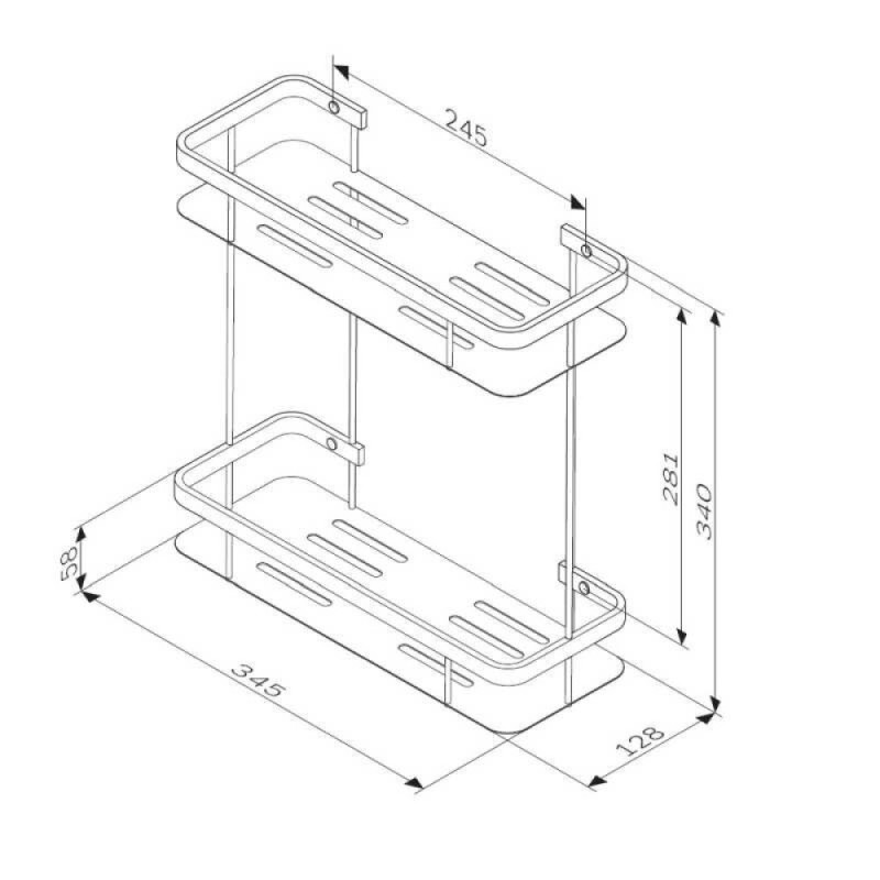 Полка Am.Pm Sense L A7453200, двухъярусная, хром