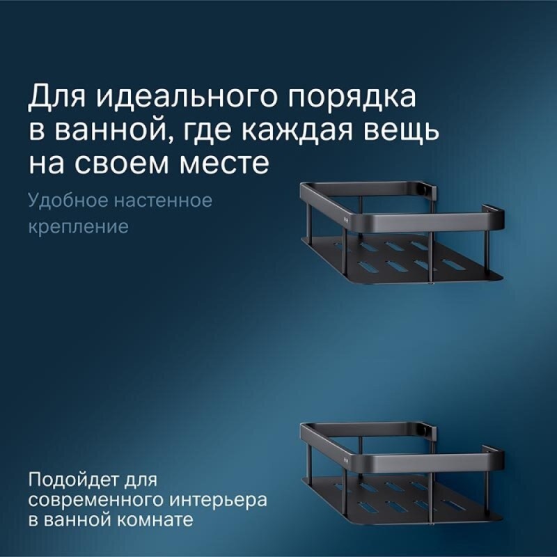 Полка Am.Pm Sense L A7453222, 2 яруса, черная матовая