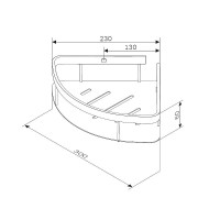 Полка Am.Pm Sense L A7454122, угловая, 1 ярус, черная матовая