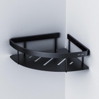 Полка Am.Pm Sense L A7454122, угловая, 1 ярус, черная матовая
