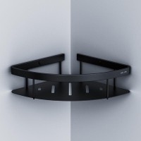 Полка Am.Pm Sense L A7454122, угловая, 1 ярус, черная матовая