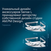 Полка Am.Pm Sense L A7454200, угловая, хром