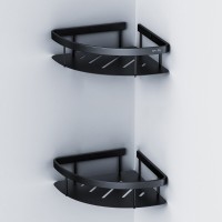 Полка Am.Pm Sense L A7454222, угловая, 2 яруса, черная матовая