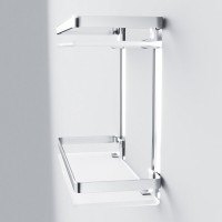 Полка двойная Am.Pm Sense L A7455200, серебристая, с матовым стеклом