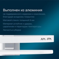 Полка угловая Am.Pm Sense L A7456100, серебристая, с матовым стеклом