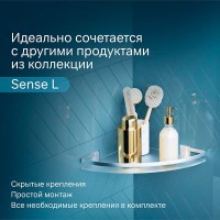 Полка угловая Am.Pm Sense L A7456100, серебристая, с матовым стеклом