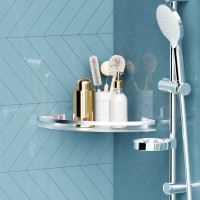 Полка угловая Am.Pm Sense L A7456100, серебристая, с матовым стеклом