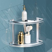 Полка двойная угловая Am.Pm Sense L A7456200, серебристая, с матовым стеклом