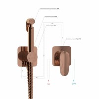 Гигиенический душ Wasserkraft Asphe A7751.290.292.335, со смесителем, PVD розовое золото