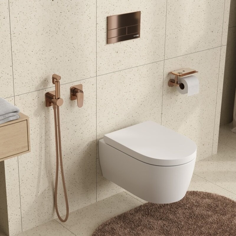 Гигиенический душ Wasserkraft Asphe A7751.290.292.335, со смесителем, PVD розовое золото