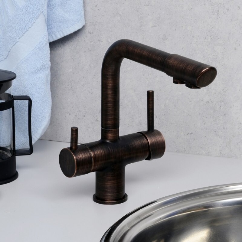 Смеситель WasserKRAFT A8047, для кухонной мойки, под фильтр, темная бронза
