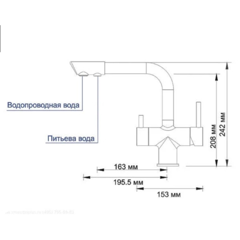 Смеситель WasserKRAFT A8047, для кухонной мойки, под фильтр, темная бронза
