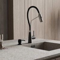 Смеситель для кухонной мойки WasserKRAFT, гибкий излив, хром/черный, A8417