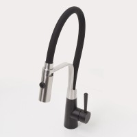 Смеситель для кухонной мойки WasserKRAFT, гибкий излив, хром/черный, A8417