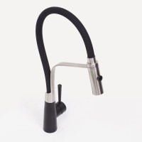 Смеситель для кухонной мойки WasserKRAFT, гибкий излив, хром/черный, A8417