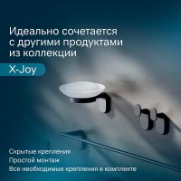 Стеклянная мыльница с настенным держателем Am.Pm X-Joy A8434222, держатель черный матовый