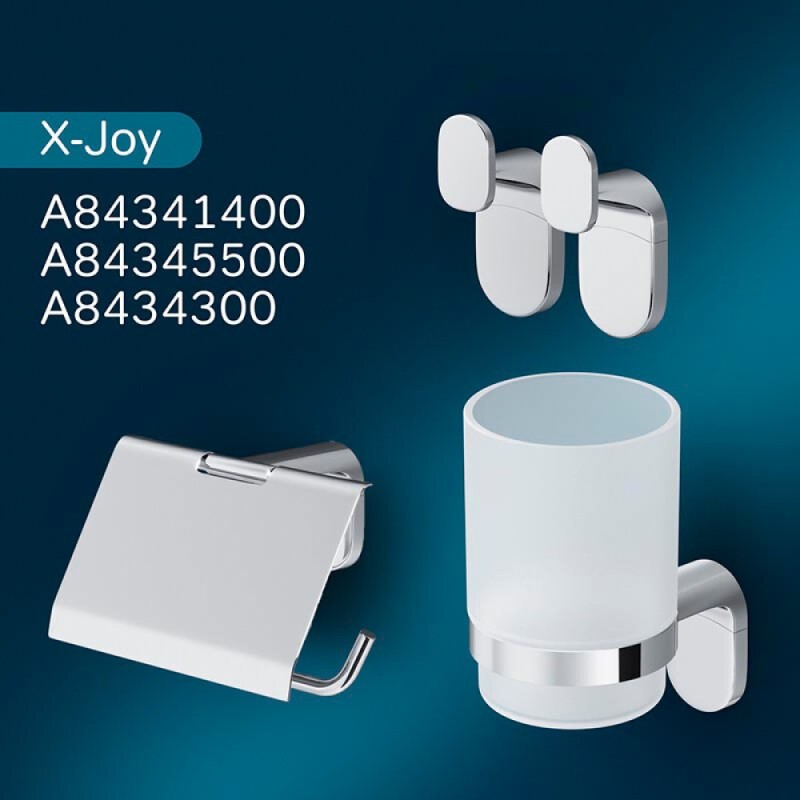 Стеклянный стакан с настенным держателем Am.Pm X-Joy, A8434300