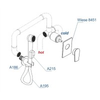 Гигиенический душ WasserKRAFT Wiese A8451.186.239.215, со смесителем, PVD оружейная сталь