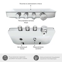Душевая система WasserKRAFT Mindel A8599.090.116.010.127.011 Thermo, термостатическая, хром