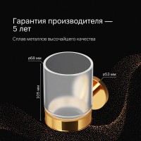 Стеклянный стакан Am.Pm X-Joy, A85A34399, с настенным держателем, цвет золотой