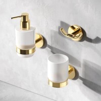 Дозатор для жидкого мыла Am.Pm X-Joy A85A36999 с держателем, цвет золотой