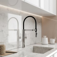 Смеситель для кухонной мойки WasserKRAFT, A8817, сенсорный, с гибким изливом, хром/черный