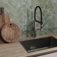 Смеситель для кухонной мойки WasserKRAFT, A8827, сенсорный, с гибким изливом, никель/черный