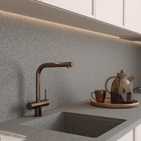 Смеситель для кухонной мойки WasserKRAFT A8997, с подключением фильтра питьевой воды, с выдвижным изливом, розовое золото, PVD-покрытие