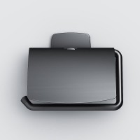 Держатель туалетной бумаги Am.Pm Gem с крышкой, черный матовый, A90341422