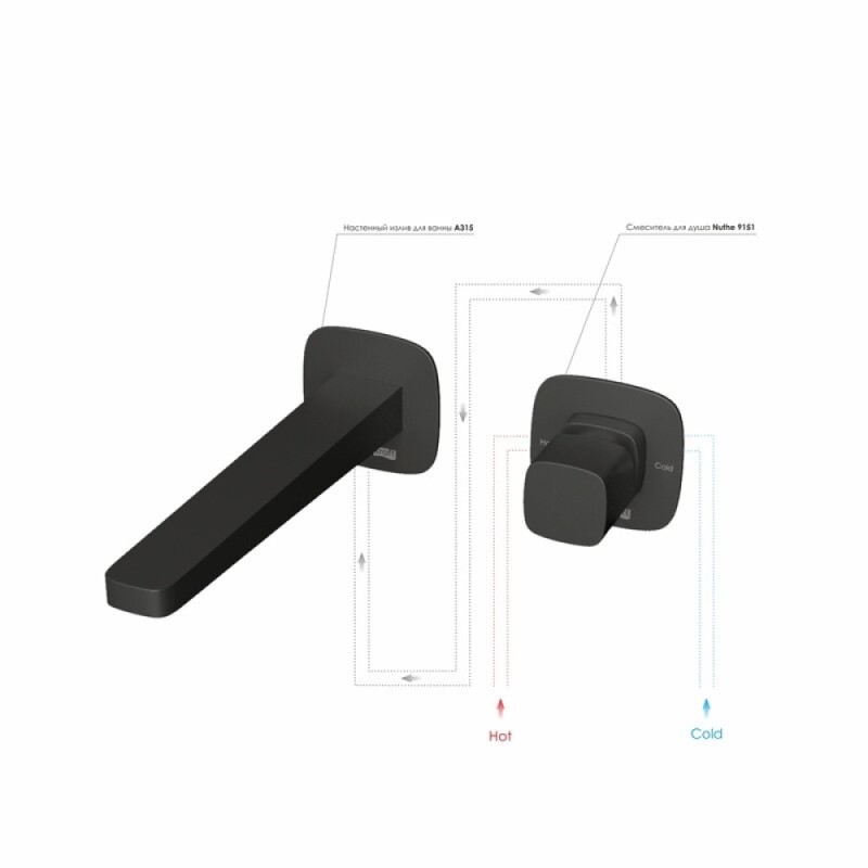 Смеситель для раковины WasserKRAFT Nuthe A9151.315, черный матовый