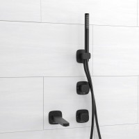 Смеситель WasserKRAFT Nuthe A9151.264.315.327.242.217, для ванны и душа, с душевым гарнитуром, черный матовый