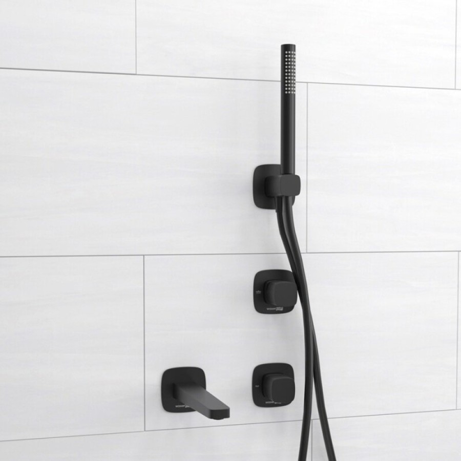 Смеситель WasserKRAFT Nuthe A9151.264.315.327.242.217, для ванны и душа, с душевым гарнитуром, черный матовый