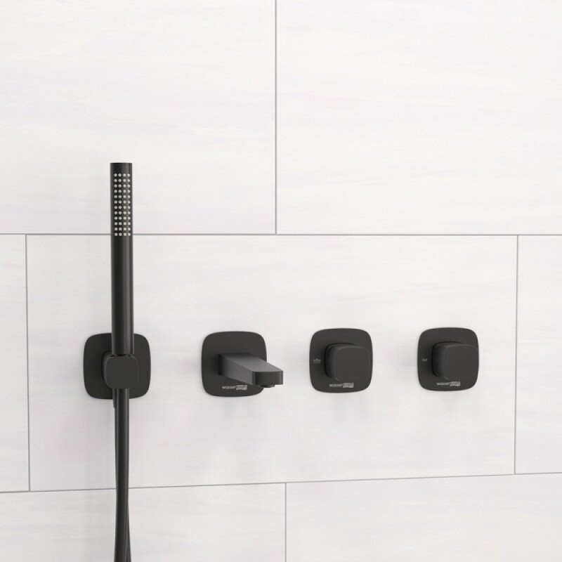 Смеситель WasserKRAFT Nuthe A9151.264.315.327.242.217, для ванны и душа, с душевым гарнитуром, черный матовый